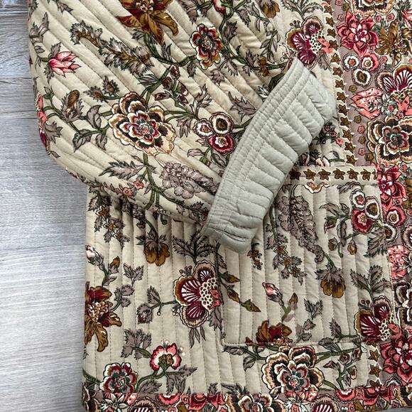 Vintage New Identity Floral Quilted Jacket 3X Cotton Block Print Cottagecore - Picture 2 of 6